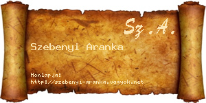 Szebenyi Aranka névjegykártya