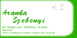 aranka szebenyi business card